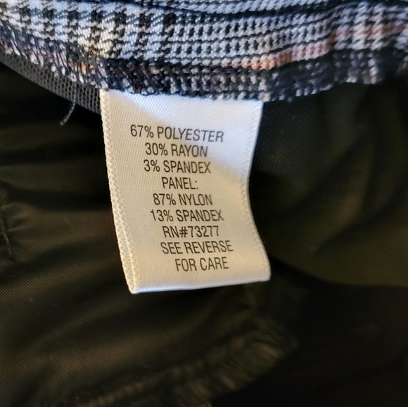 Plaid Pull On Pants Elastic Waist Straight Leg Dress Slacks Croft & Barrow 10 - Picture 7 of 7